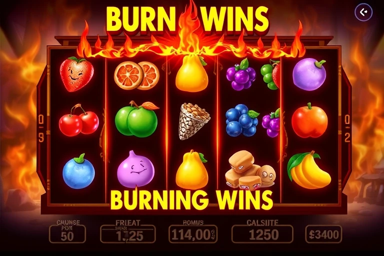 Burning Wins Spielautomat mit klassischen Früchten und Feuer-Elementen